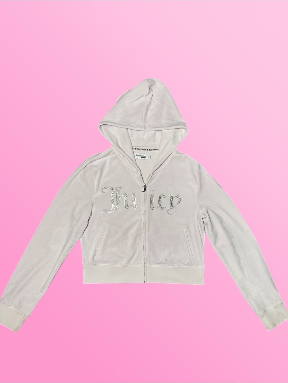 Y2K Juicy Coture Rhinestone Full-Zip Hoodie